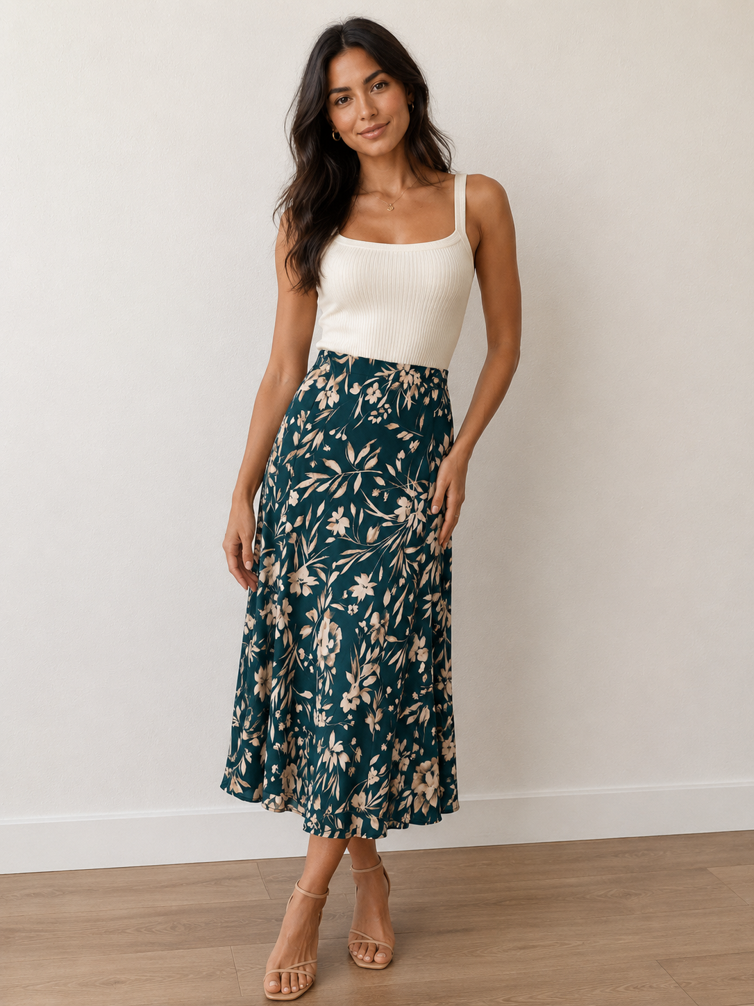 Green Meadow Midi Skirt