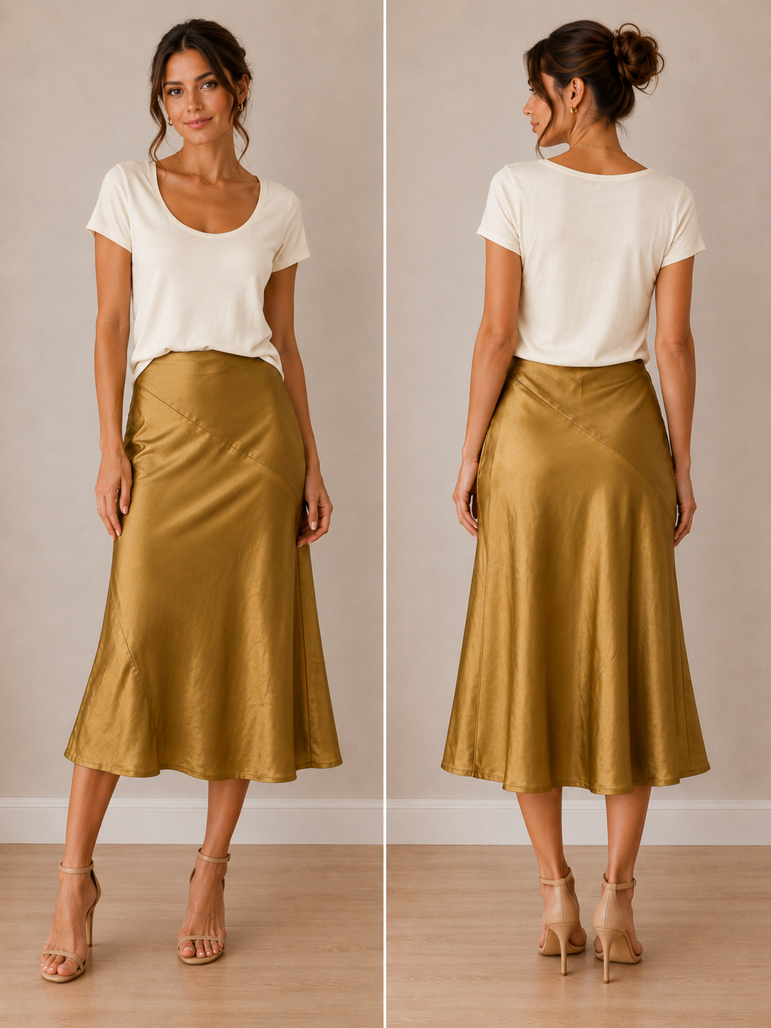 Gold Satin Skirt