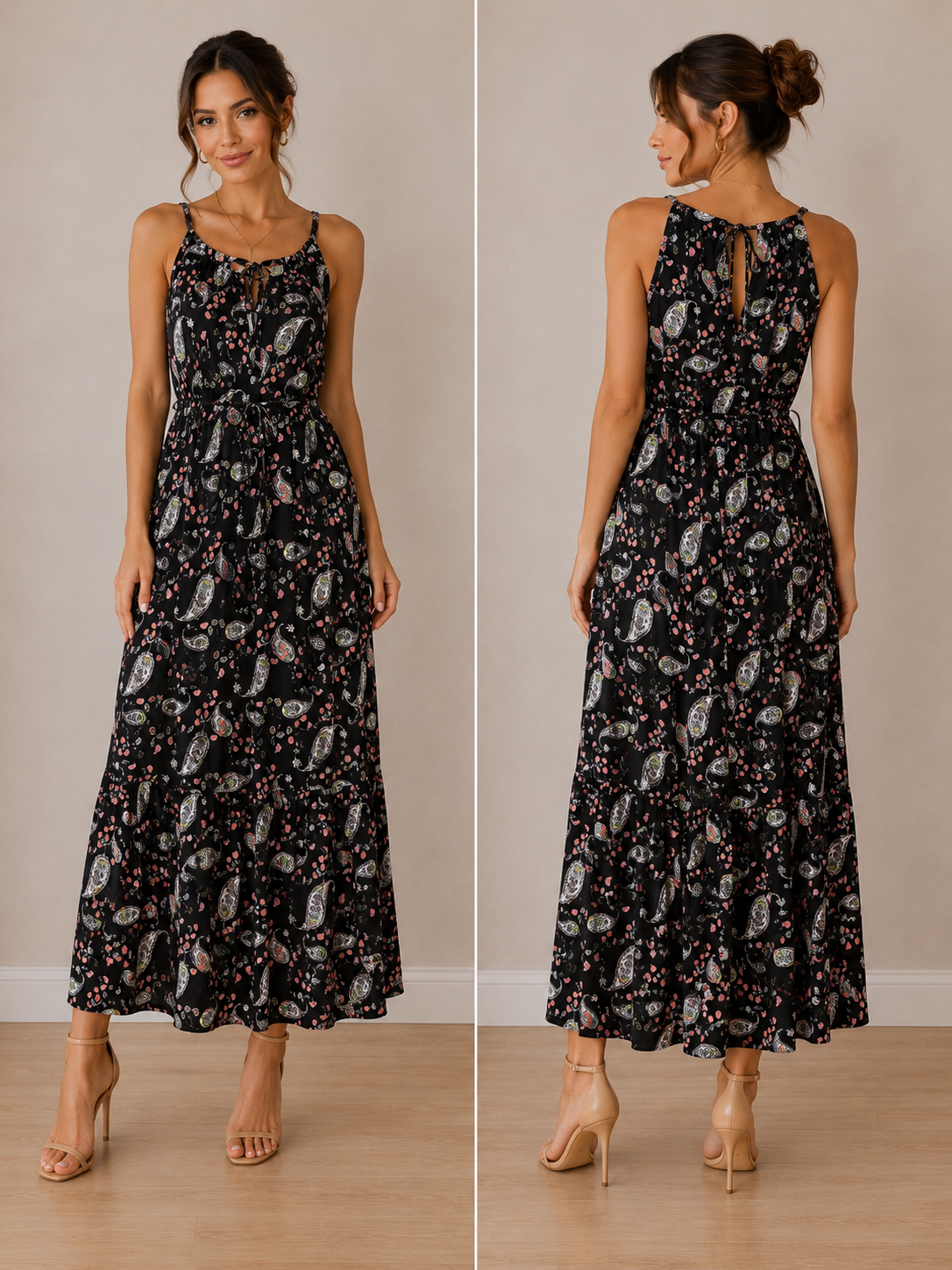 Long Black Floral Dress